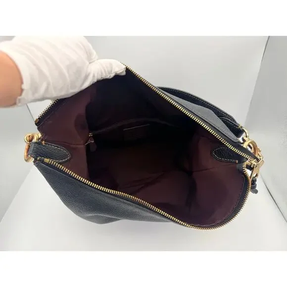 Coach Pennie Convertible Shoulder Bag in Black Refined Pebbled Leather - Picture 7 of 8